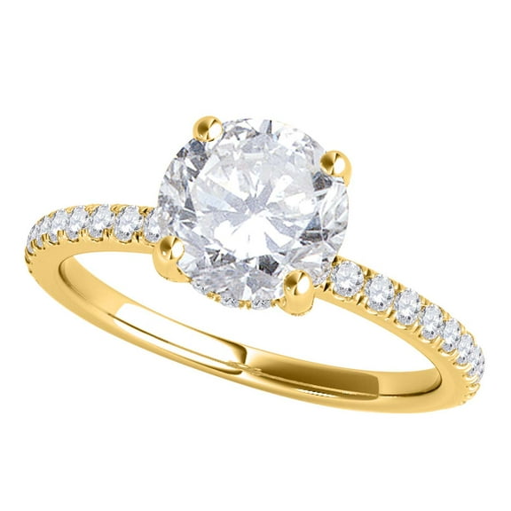 Aonejewelry 0.75 Carat 14K Yellow Gold Halo Diamond Wedding Engagement Exquisite Ring