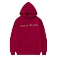 thumbnail image 5 of WRTFVZA Butter Yellow Hoodie Kids, Trust In The Lord Youth Hoodie Oversized Sweatshirt (Big & Tall, Red, 11-12 Years), 5 of 7