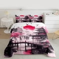 thumbnail image 2 of Homewish Japan Ink Painting Bedding Comforter Set,Japanese Natural Scenery Twin Comforter Sets,Pink Flower Waterfall Bedding Set For Adults,Ultra Soft Home Decor Reversible,2 Pieces, 2 of 8