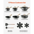thumbnail image 2 of VEVOR 17 Piece Pots and Pans Set Granite Nonstick Kitchen Cookware Induction Black, 2 of 9