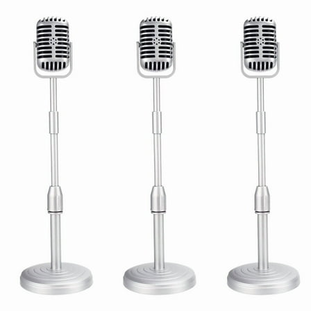 3 x microphone prop-Silver