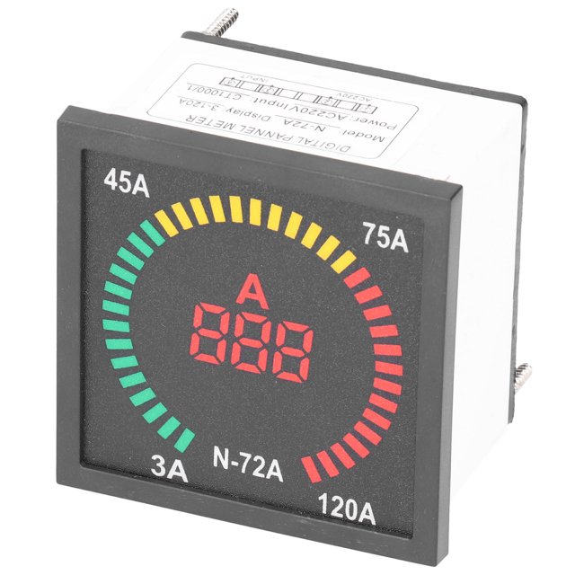 Amperímetro digital LED, N‑72A Señal de corriente CA Medidor de corriente LED Medidor de amperios Eficiencia maximizada Jadeshay A