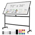 thumbnail image 1 of Costway 72" x 36" Double-Sided Magnetic Whiteboard with Stand and Aluminum Alloy Frame Black, 1 of 10