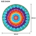 thumbnail image 6 of Colorful Tie Dye Mandala Pattern Round Tablecloth 60"x60",Wrinkle Wipeable Table Cloth for Kitchen Dining Room Picnic Patio Party, 6 of 6