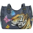 thumbnail image 1 of Anna by Anuschka Women’s Hand Painted Genuine Leather Shoulder Bag - Doble Magnetic Closure, Partitioned Compartment, Cell- and Multipurpose pockets, Double Shoulder Strap, 1 of 6