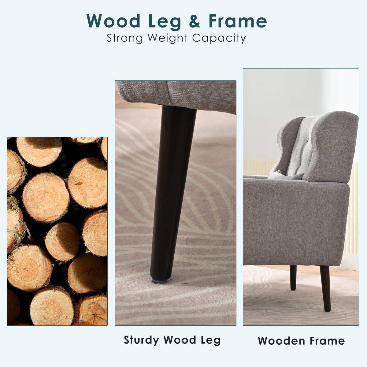 Aukfa Modern Accent Chairs,Chenille Arm Chairs for Living Room w/ Pillow for Bedroom,Gray