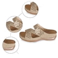 thumbnail image 5 of Slippers for Women,Stylish Slippers Comfortable Summer Footwear For Daily Casual Wear Open Toe Design With Floral Cutouts And Wedge Heel For Pairing,Womens Slippers,Beige,7, 5 of 7