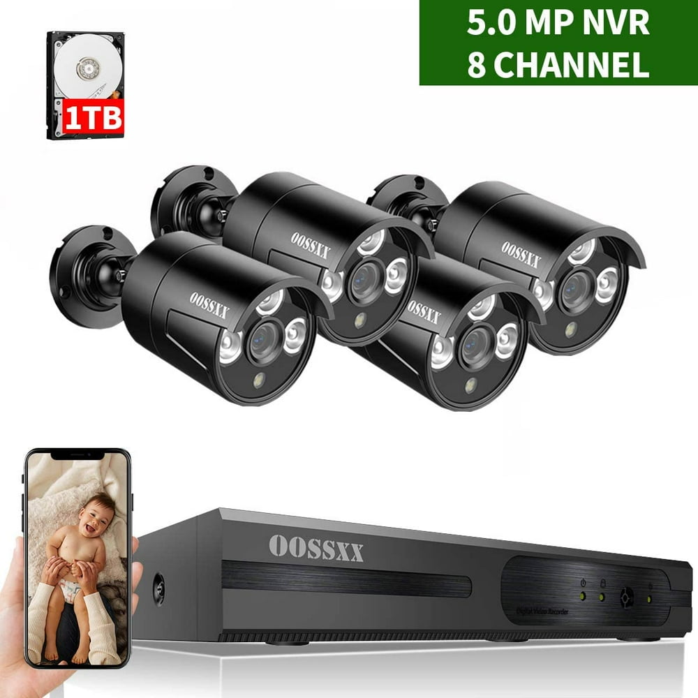 DVR Security Camera System, OOSSXX Indoor/Outdoor Video Camera System