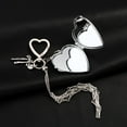 thumbnail image 6 of YANONELRY Korean Women Keychain Heart Shaped Makeup Mirror Stainless Steel Net Pocket Lipstick Lip Balm Charm Bag Pendant For Valentine's Day Women Gift, 6 of 8