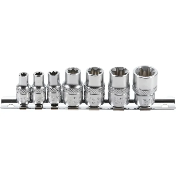 JUEGO 7 PZ DE DADOS E-TORX BGS 2027 1/4' Y 3/8' E6 - E16