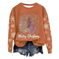 thumbnail image 2 of Wancir Merry Christmas Sweatshirt For Women Plaid Pink Christmas Tree Cute Blouse Xmas Farm Holiday Pullover Tops, 2 of 4