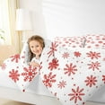 thumbnail image 4 of Homewish Red Christmas Snowflake Queen Comforter Set, Dreamy Fairy Tale Bedding Sets, Teens Kids Boys Girls Reversible Bedding Comforter Set, Super Cozy Room Decor, 3pcs, 4 of 8