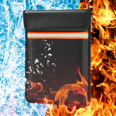 BENTISM Fireproof Document Bag 15"x11" 2000? Fireproof and Waterproof Money Pouch Money Bag Fire Safe Storage for Valuables Money Jewelry Legal Documents File and Tablet