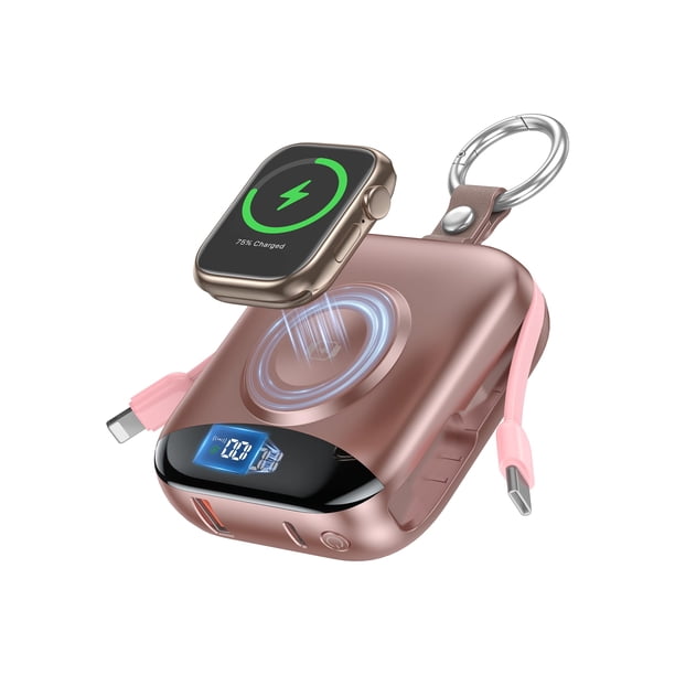 Cargador portátil Power Bank de 10000 mAh y 22,5 W con cables integrados