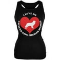 thumbnail image 1 of Valentines I Love My Cavalier King Charles Spaniel Black Juniors Soft Tank Top, 1 of 1