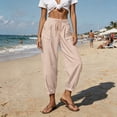 thumbnail image 5 of Zulora Women Stylish Striped High Waist Drawstring Pants Casual Elastic Cuffed Ankle Joggers with Pockets, 5 of 9