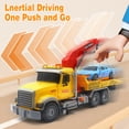 thumbnail image 4 of Kids Tow Truck with Car Toys, 15" Large Tow Truck Toy, Friction Powered Transport Truck Crane Toy with Lights and Sounds, Play Vehicle Toys for Kids, 4 of 6