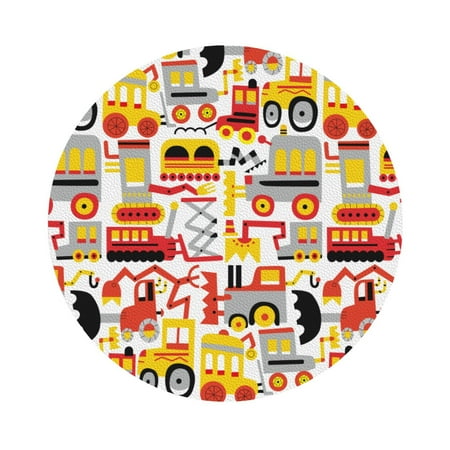 

Cauagu Cars for Round Coaster Drink Coasters Set of 4 Leather Bar Beer Beverage Cup Mat for Drinks for Tabletop Protection & Coffee Table Decor