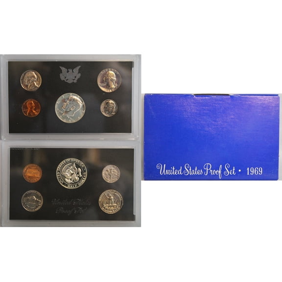 1969 Proof Set - U.S. Mint 5-Coin Set - Includes 40% Silver Kennedy Half Dollar