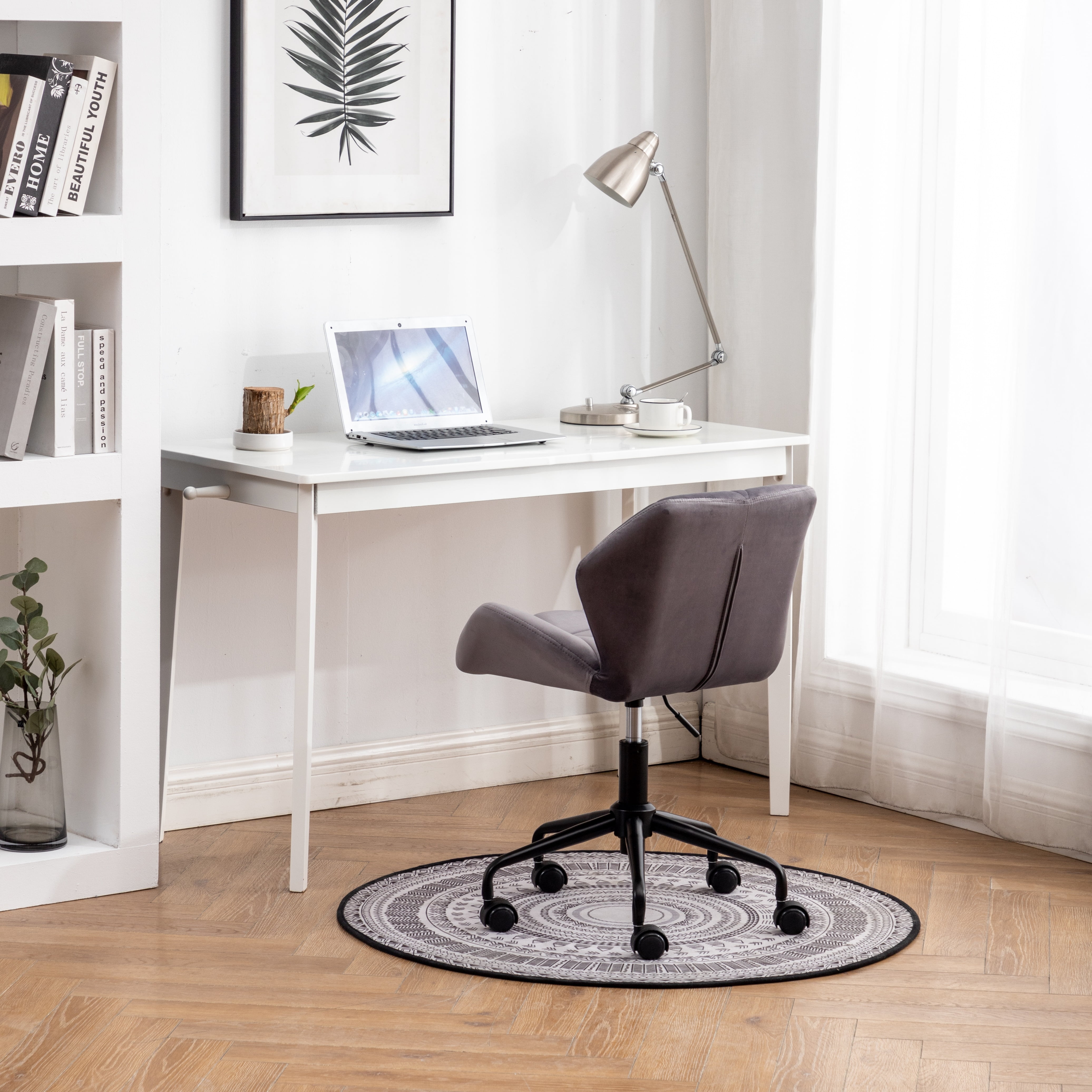 Eldon Diamond Tufted Adjustable Swivel Office Chair in Gray