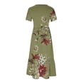 thumbnail image 4 of Pisexur Robes d'Été pour Femmes à Col Rond, Robe Fluide Plissée Tendance à Manches Courtes, Mode avec Poche, Robe d'Été de Plage Évasée à Imprimé Floral, 4 of 4