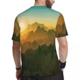 thumbnail image 4 of Elegant Mountains T Shirt Sunset Print Trendy Cool Gym T-Shirts Short-Sleeved Fast Dry Tsh, 4 of 5
