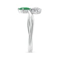 thumbnail image 3 of Angara Natural 0.66 Ct. Emerald with Diamond Side Stones Ring in 14K White Gold for Women (Ring Size: 3), 3 of 10