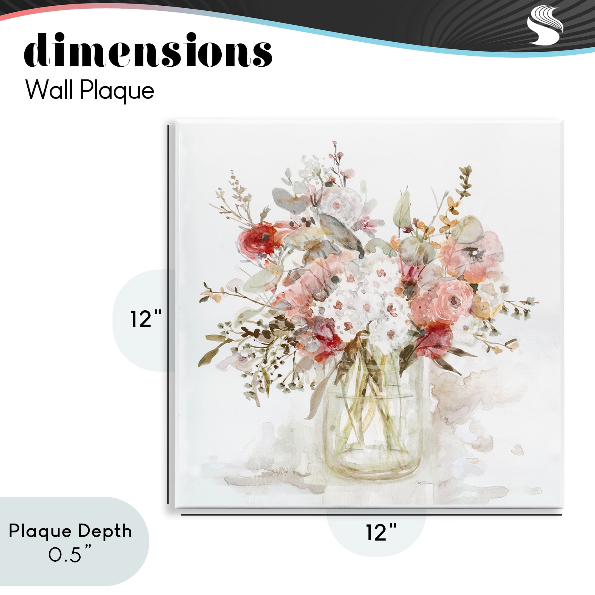 Stupell Industries Soft Blush Botanical Bouquet Wall Plaque Art, design by Carol Robinson