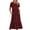 Wine, variant on Summer Fashion Plus Size Dresses for Women Trendy Clothes 2025 Casual Short Sleeve Crewneck Casual Flowy Tiered Maxi Beach With Pockets Up to 65% off!