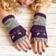 thumbnail image 1 of Guantes sin dedos tejidos, detalle bordado, mitones elegantes con dedos abiertos, 22cm x 10cm para uso casual femenino., 1 of 5