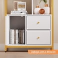 thumbnail image 6 of KTENME Bookshelf, Modern Bookcase with Drawers, Gold Storage Rack, Shelf Tall Standing Bookshelves, Mental Frame Large Display Racks, Unique Book Shelf for Bedroom, Living Room, Home Office, 6 of 9
