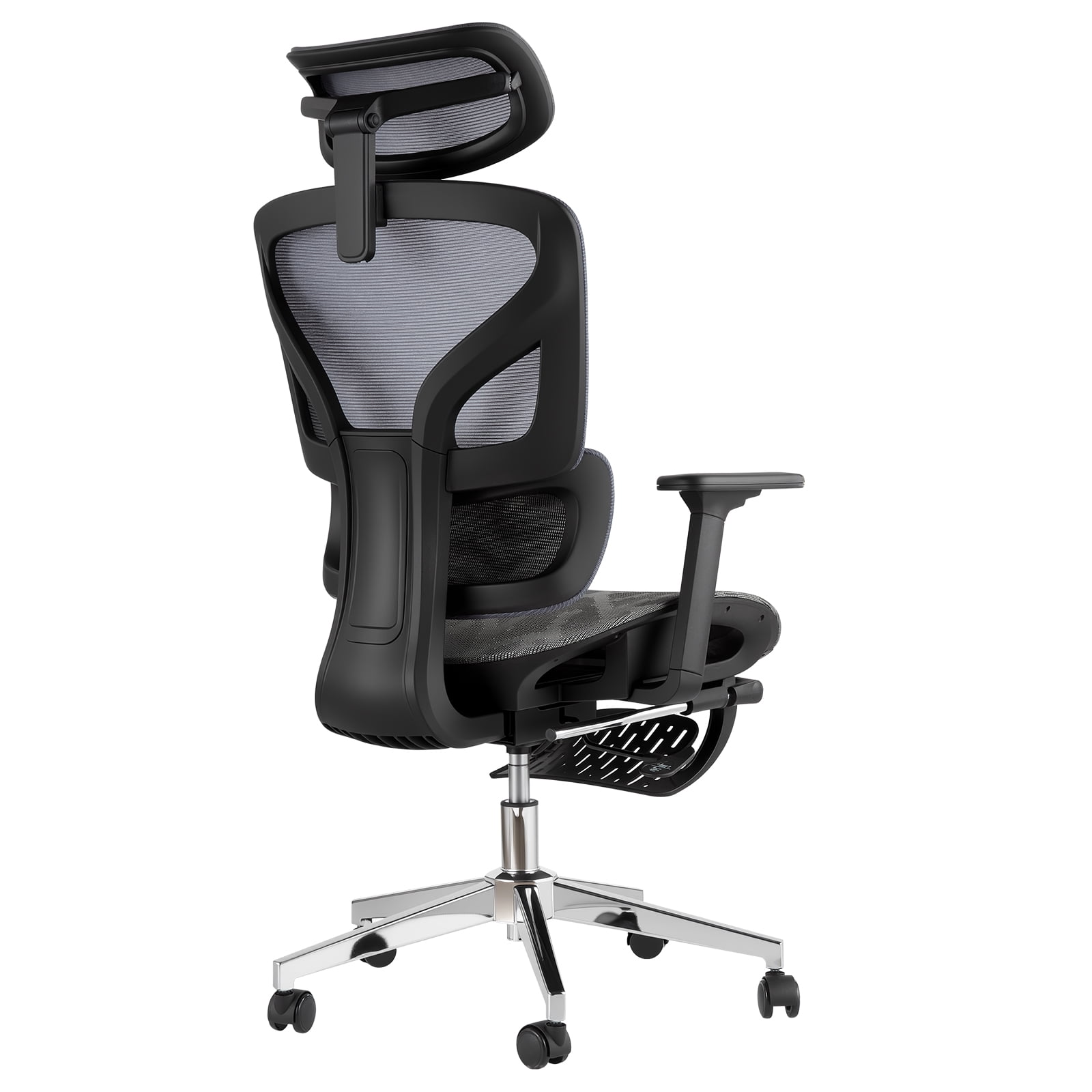 Ergonomic High Back Mesh Office Chair with 3D Adjustable Armrests, Lumbar Support, Seat Depth Adjustment, Retractable Footrest, and Smooth Rolling Wheels for Home Office