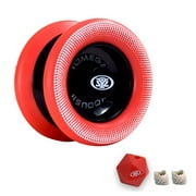 Yomega Xodus II YoYo Includes Roller Bearing Technology, Rubber Rims and Wing Shape Design  Professional Responsive YoYos Intermediate Level Play (Black Red)