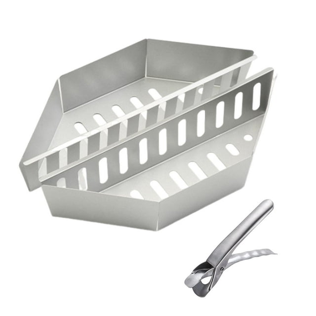 2 cestas de carbón para barbacoa con pinza para placa calefactora para picnic, camping y barbacoa 08 mm de espesor