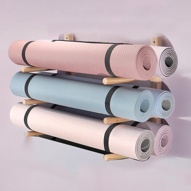 QWORK® Support de Haltères, Support de Rangement pour Tapis de Yoga, Organiseur de Haltères avec Crochets, pour Haltères, Kettlebells, Tapis de Yoga