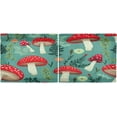 thumbnail image 3 of Cartoon Mushroom Leaves Plants Kitchen Curtains 36 Inch Short Tier Curtains for Small Windows Half Window Treatments for Kitchen Bedroom Living Room 2 Panels, 3 of 6