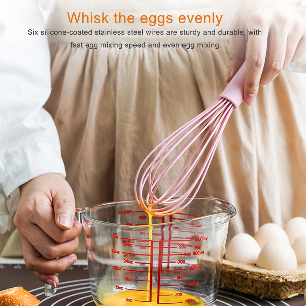 Silicone Whisk With Wood Handle, Balloon Whisk, Egg Beater, Egg Whisks For Kitchen  Cooking - Temu