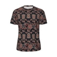 thumbnail image 5 of Wukai Retro Floral Print Men's Short-Sleeved Mesh T-Shirt,Quick-Dry Short Sleeve Workout T-Shirt-X-Small, 5 of 8