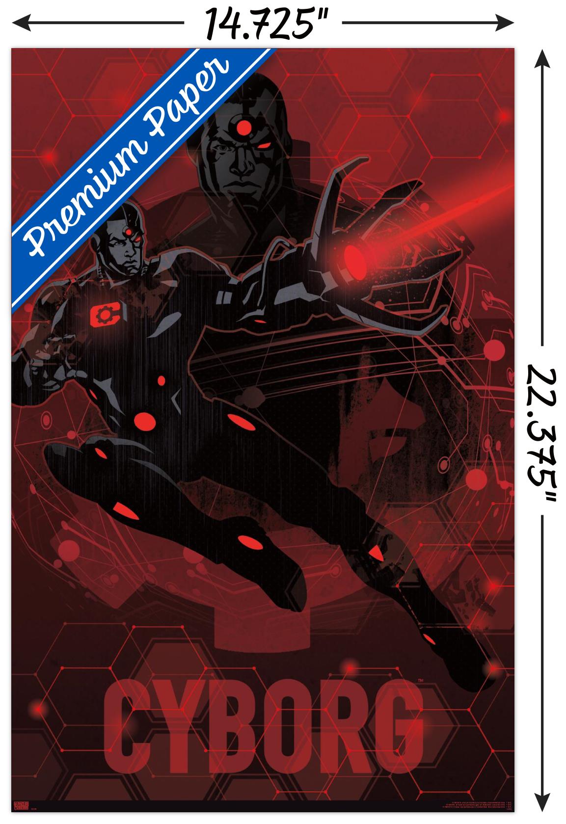DC Comics: Dark Artistic - Cyborg Wall Poster, 14.725" x 22.375"