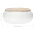 thumbnail image 4 of vidaXL Coffee Table White 68x68x30 cm Solid Mango Wood, 4 of 5
