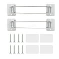 thumbnail image 1 of Aumotop Adjustable Stainless Steel RV Bathroom Corner Storage Rod, 2-Pack with Mounting Hardware, Silver ABS Material, Compact Design for Travel Trailers (23x6x2.6cm), 1 of 7