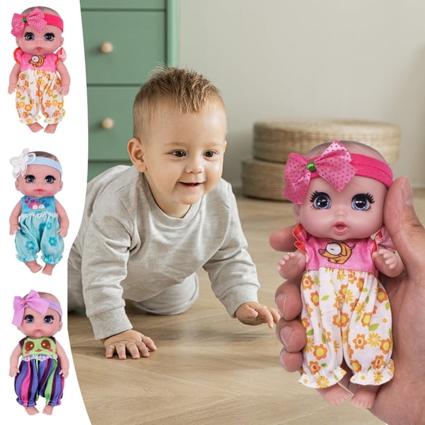 onlyliua para Interior/Exterior Muñeca Reborn 6 Pulgadas, Juguete Interactivo de Confort, Muñeca Esmaltada, Juguete de Goma Suave para Niños