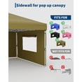 thumbnail image 5 of 4 Piece Canopy Sidewalls for 10x10 Pop Up Canopy, Waterproof & UV Protection Canopy Side Walls, Instant Canopy Tent SunWalls (Tent NOT Included), Khaki, 5 of 7
