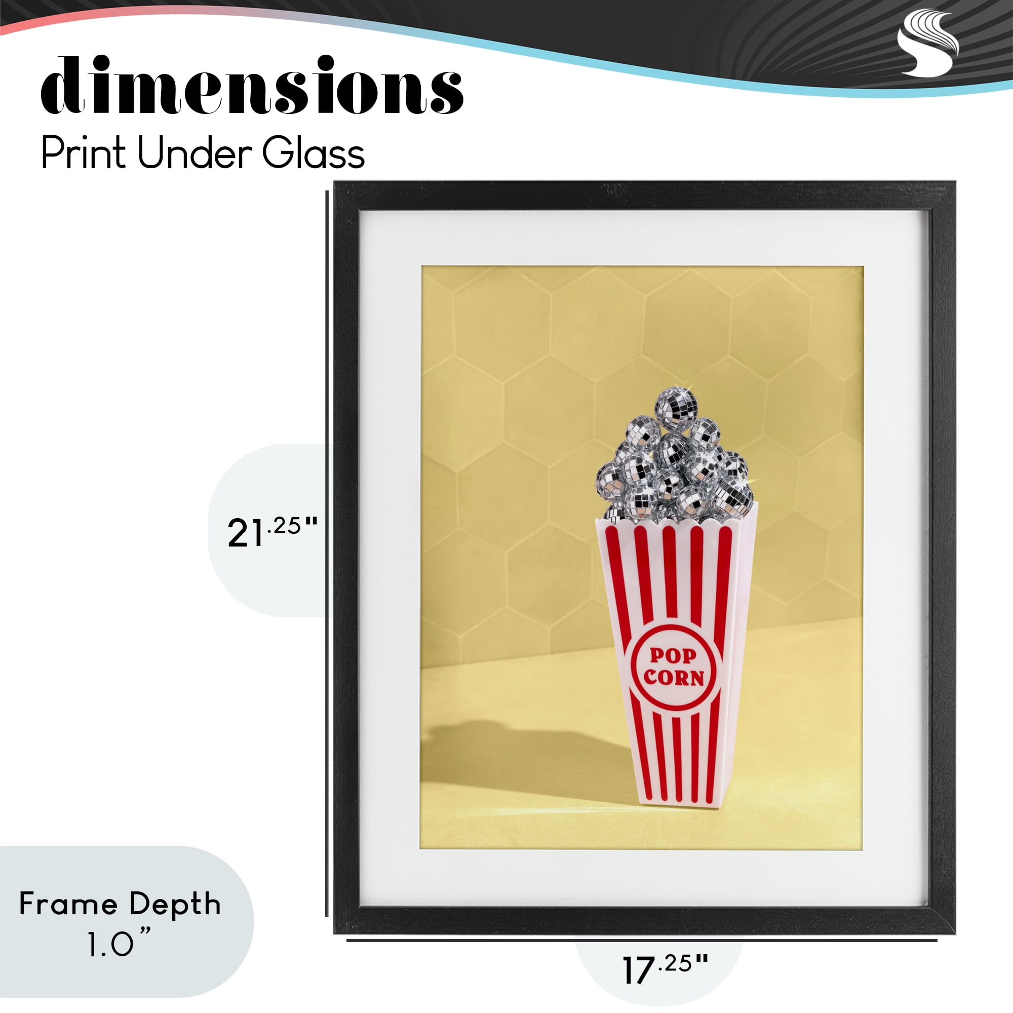 Stupell Industries Disco Filled Popcorn Black Framed Print Under Glass, design by LISH Creative
