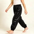 thumbnail image 4 of Chbgutlmr Kids Pants Sequin Patchwork Trousers Cinch Bottom High Elastic Waist Pants Casual Glitter Performance Dance Pants, 4 of 5