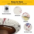 thumbnail image 3 of Elastic Fitted Round Tablecloth, Red Yellow Diamond Waterproof Stretch Table Cover for 55"-60" Tables, Modern Geometric Middle Century Beige Washable Outdoor Tablecloths for Patio, Picnic, Camping, 3 of 9