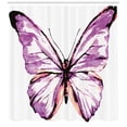 thumbnail image 3 of Ambesonne Animal Shower Curtain, Butterfly Wings, 69"Wx70"L, Violet Salmon Black, 3 of 3