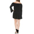 thumbnail image 3 of 24seven Comfort Apparel Women's Plus Size Fearless Off the Shoulder Bell Sleeve Mini Dress, 3 of 4