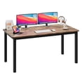 thumbnail image 1 of BeesClover Computer Desk, Large Home Office Desk with Black Metal Frame, Modern Simple Style Gaming Desk, Sturdy Writing Workstation for Study, Home, Office, 1 of 8