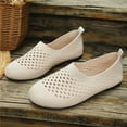 thumbnail image 6 of Beige Womens Casual Mesh Fabric Soft Sole Breathable Round Toe Slip On Flat Shoes For Women Perfect For Outdoor And Indoor Wear All Year Round Size 37, 6 of 7
